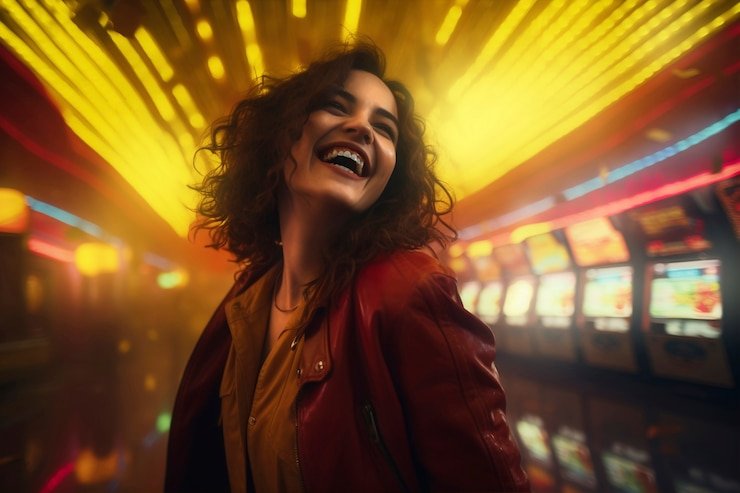 Bright promotion banner with casino chips and cards
